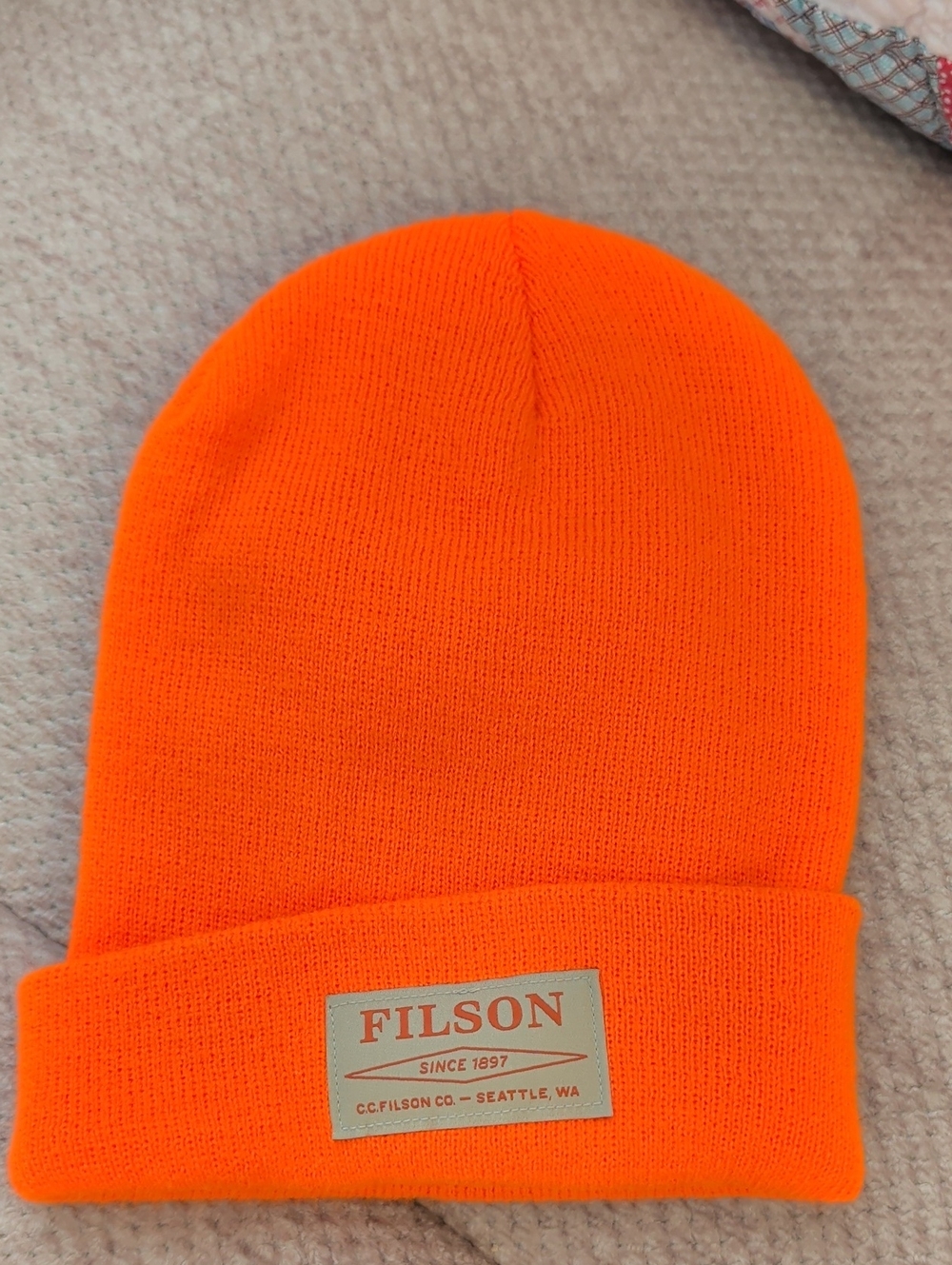 Filson High-Visibility Orange Cuffed Knit Beanie